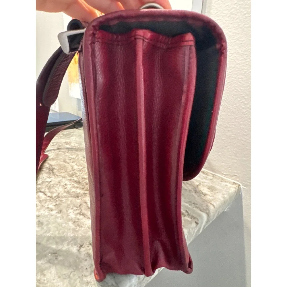VTG Burgundy Leather Briefcase Jack Georges Originals with removable‎ strap